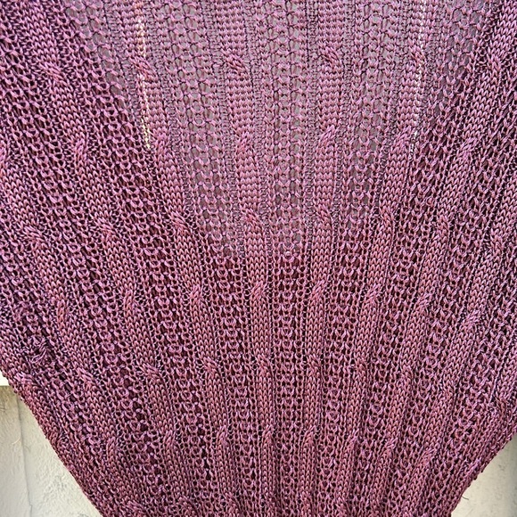 Free People Miranda Mini  Sweater Dress Very Light Open Knit Burgundy Sz Small - Picture 10 of 10